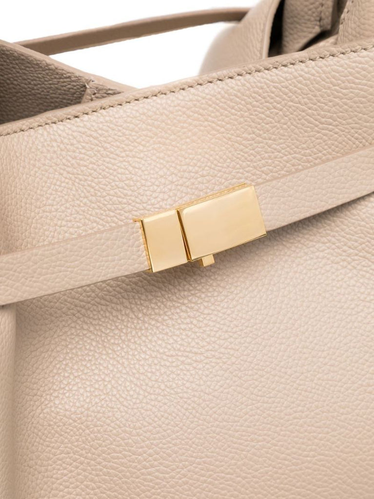 Neutral Large New York Leather Tote Bag