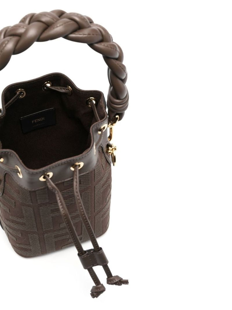 Brown Ff Jacquard Bucket Bag