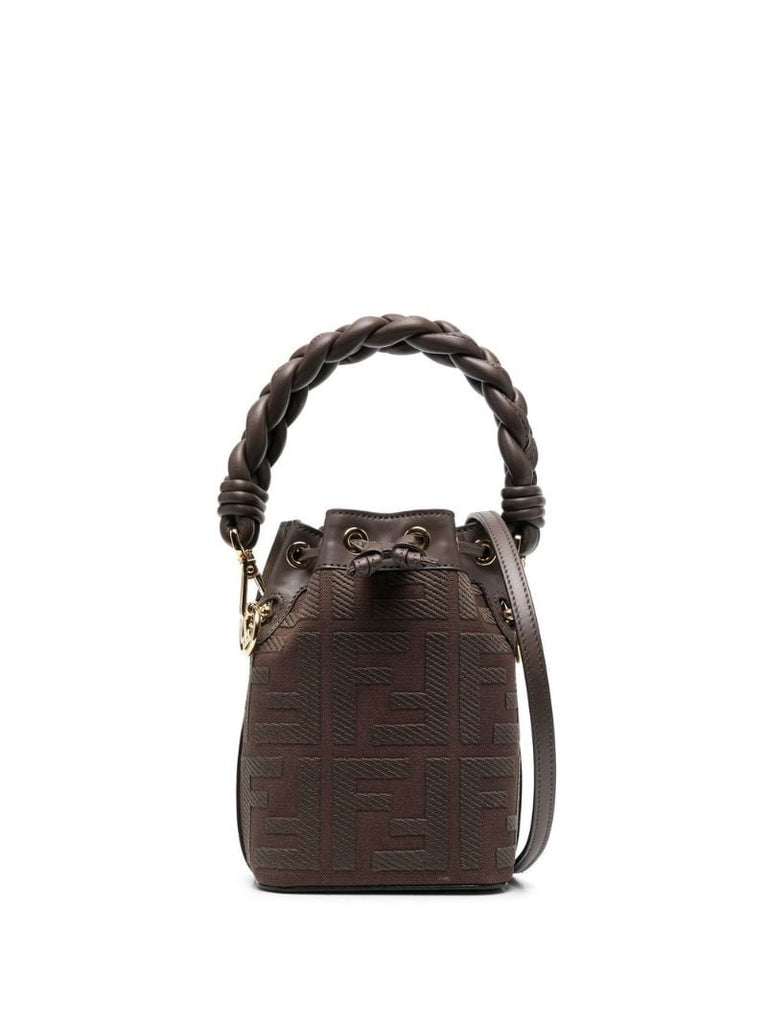 Brown Ff Jacquard Bucket Bag