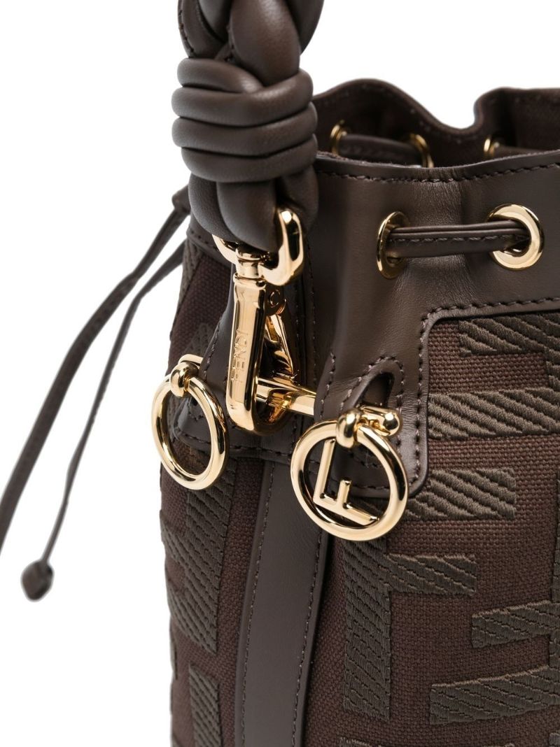 Brown Ff Jacquard Bucket Bag