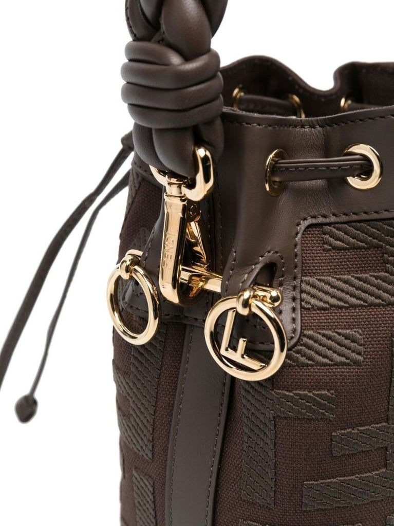 Brown Ff Jacquard Bucket Bag
