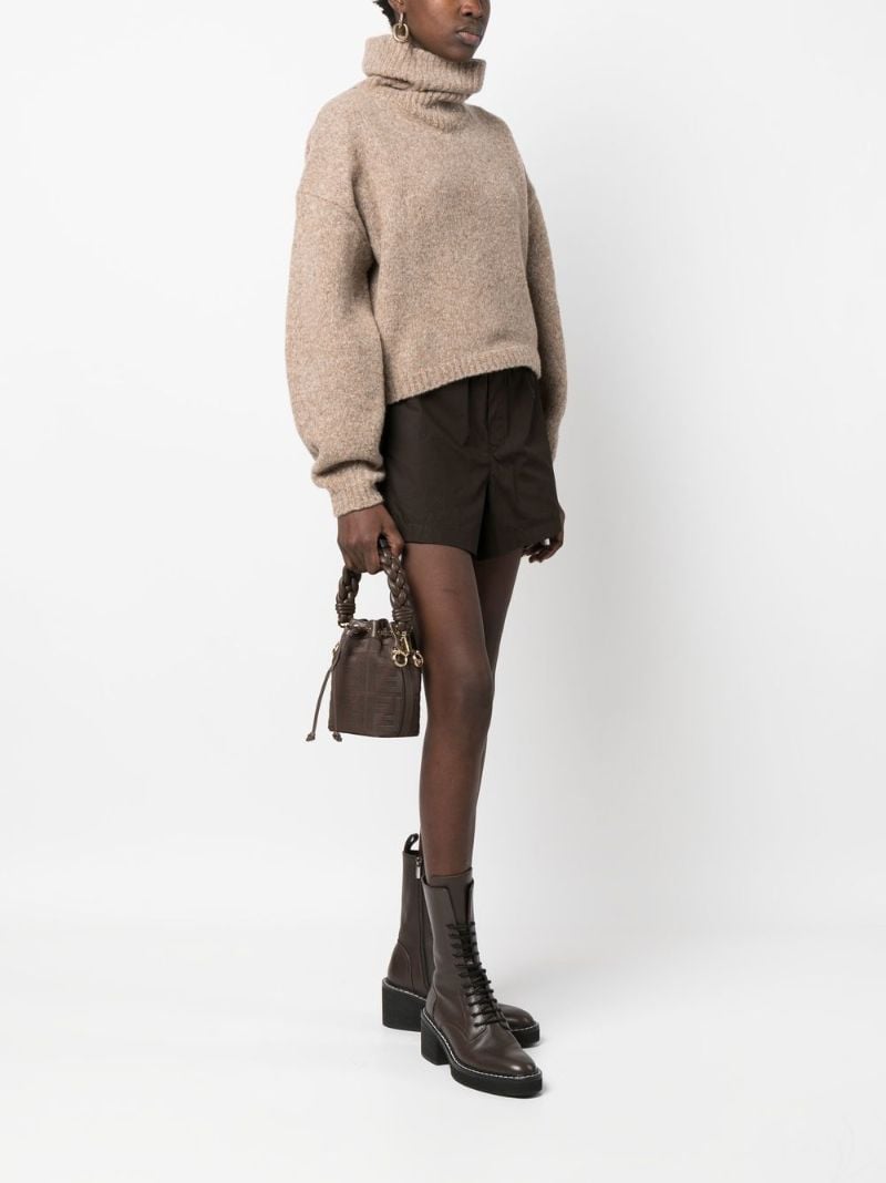 Brown Ff Jacquard Bucket Bag
