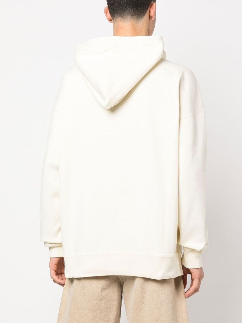 Neutral Logo Print Cotton Hoodie