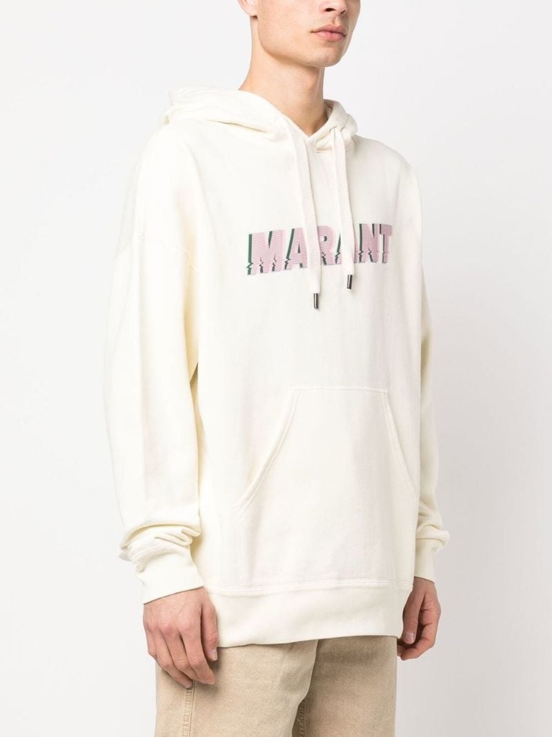 Neutral Logo Print Cotton Hoodie