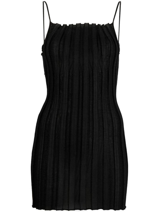 Black Katrine Rib Knit Dress