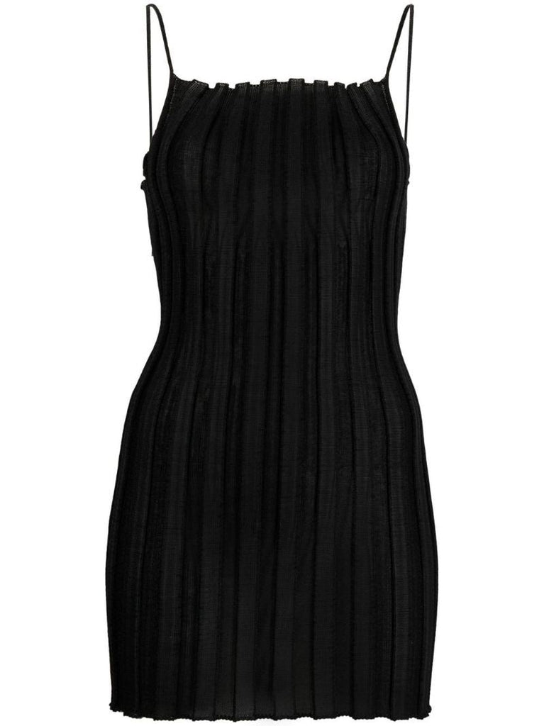 Black Katrine Rib Knit Dress