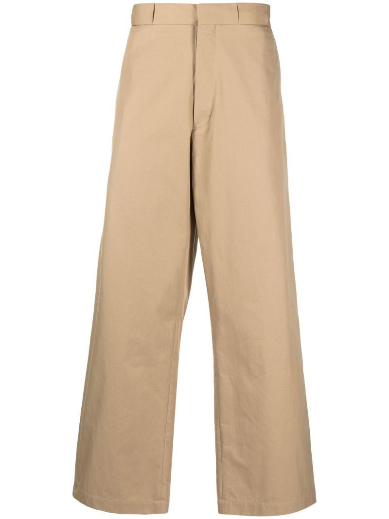 Neutral Straight-leg Tailored Trousers
