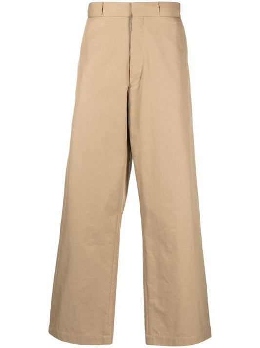 Neutral Straight-leg Tailored Trousers