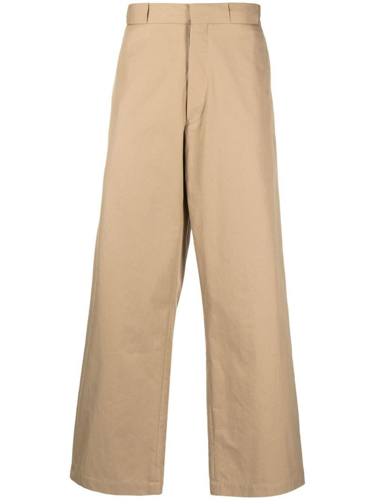 Neutral Straight-leg Tailored Trousers