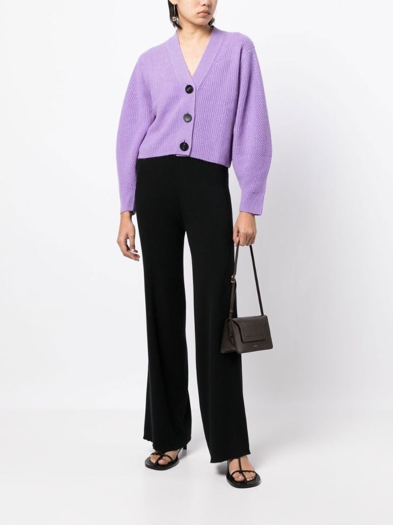 Purple Cashmere V-neck Cardigan