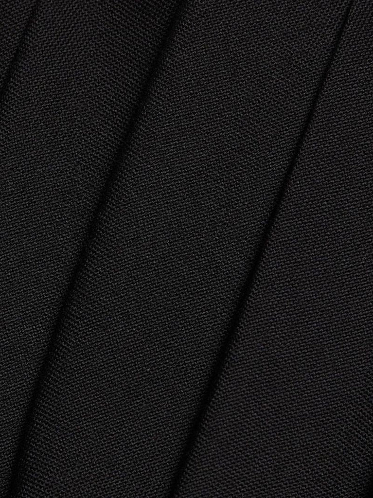 Black Pleated Wool Mini Dress