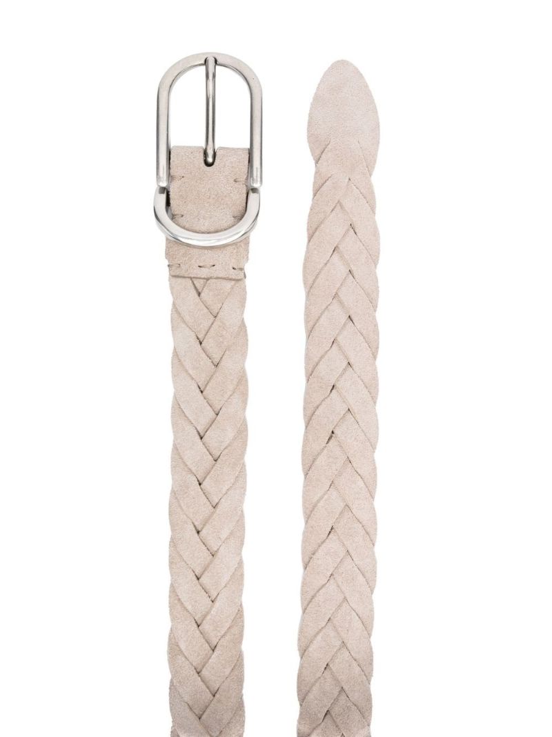 Neutral Braided Suede Belt