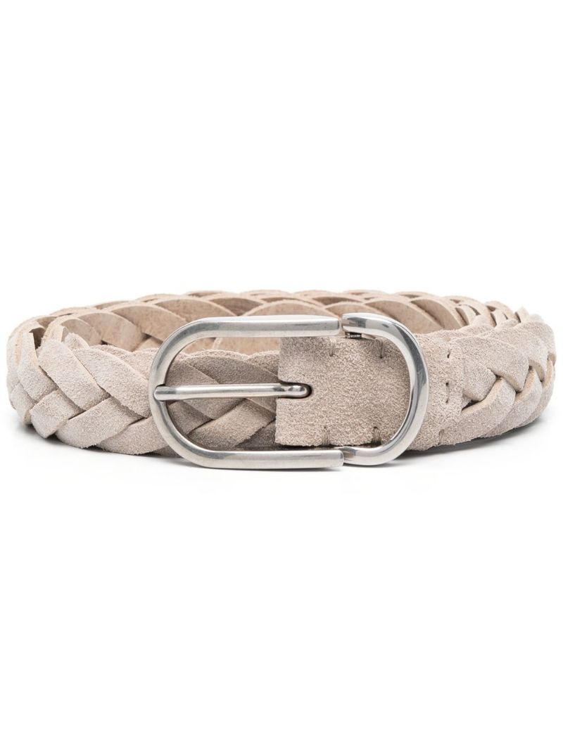 Neutral Braided Suede Belt