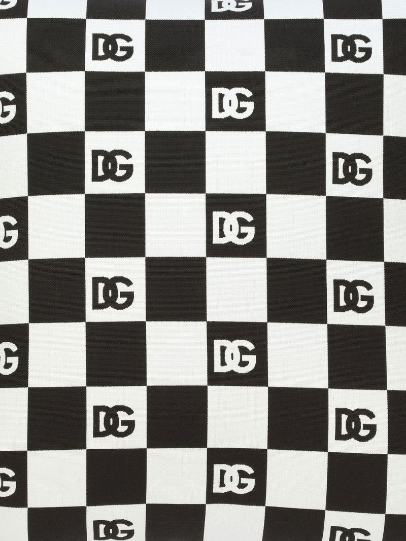 Black and White Dg Logo Checkerboard Cushion