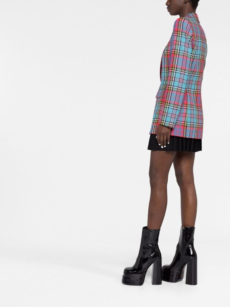 Red and Blue Lelio Checked Blazer