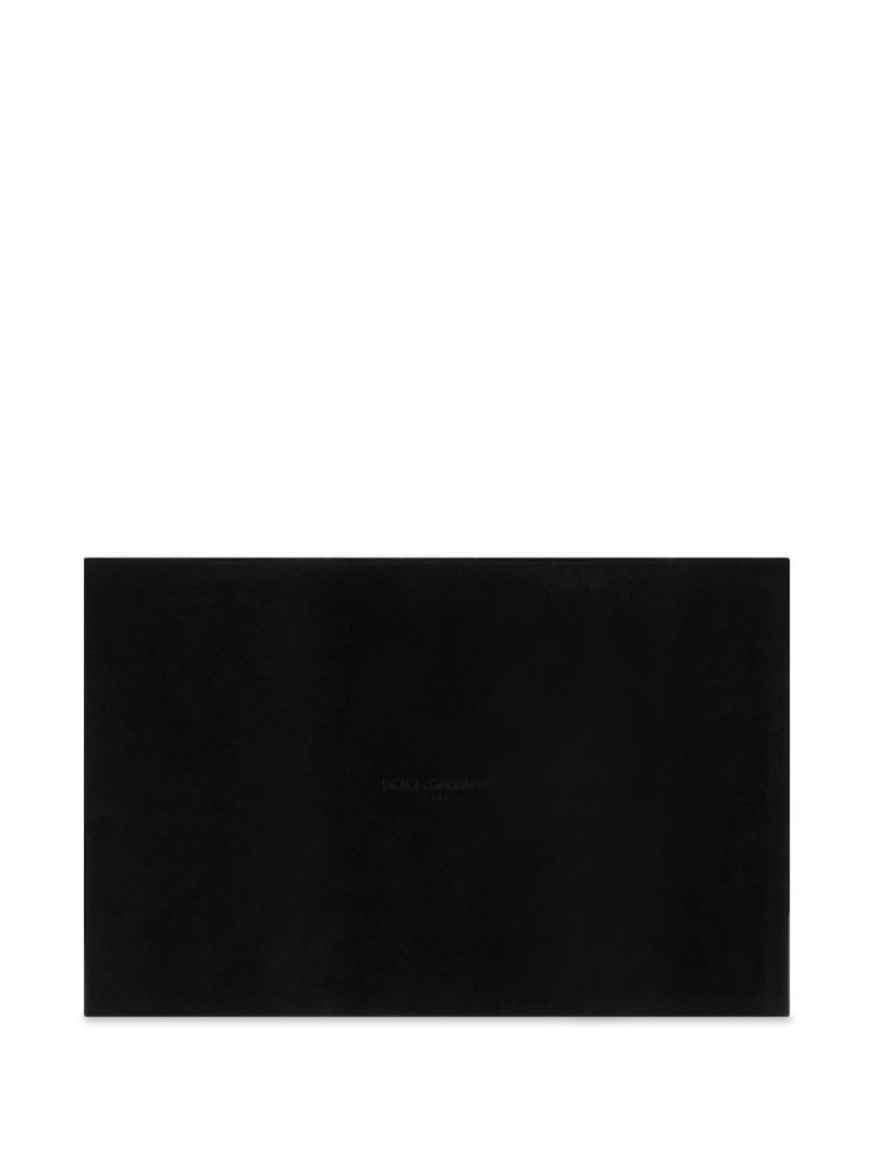 Black Dg Logo Print Wood Tray