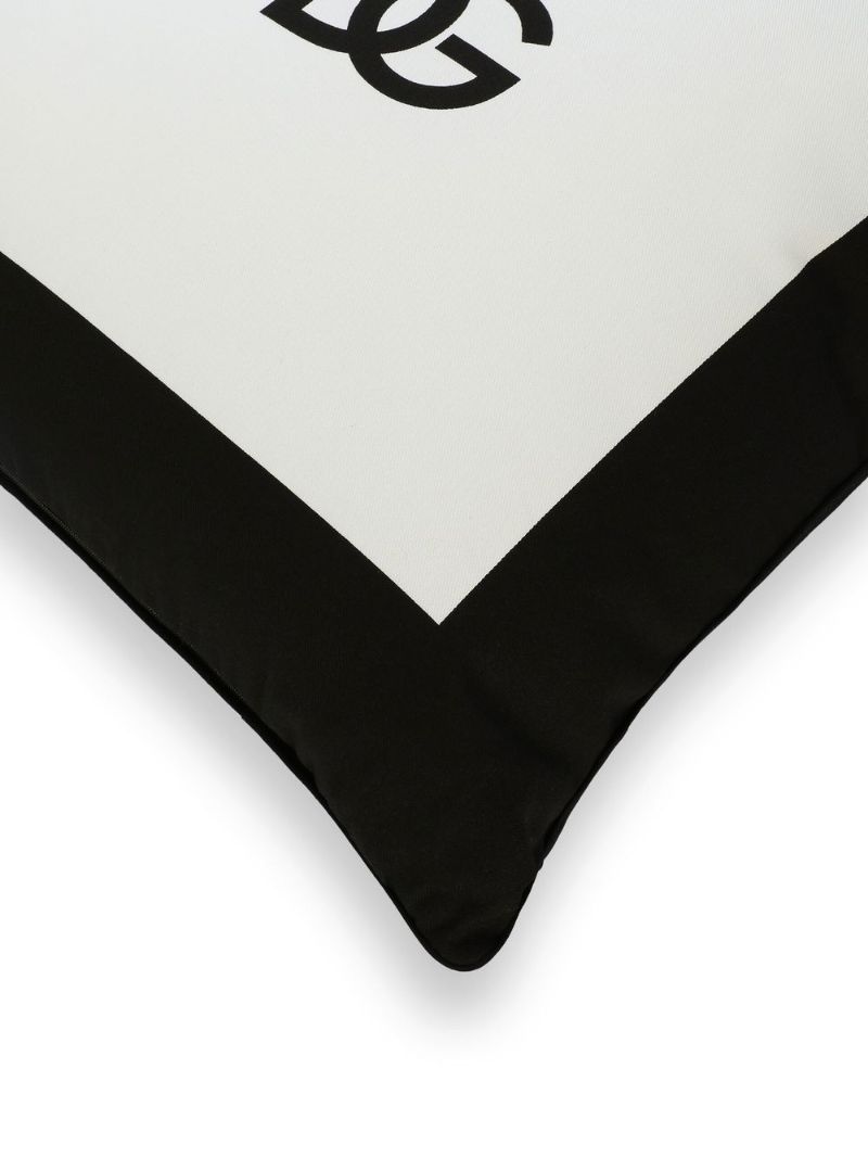 White Dg Logo Cushion