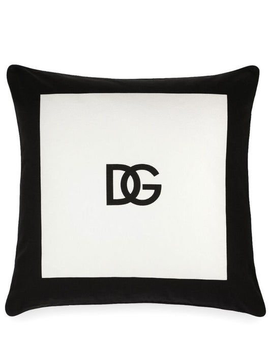 White Dg Logo Cushion
