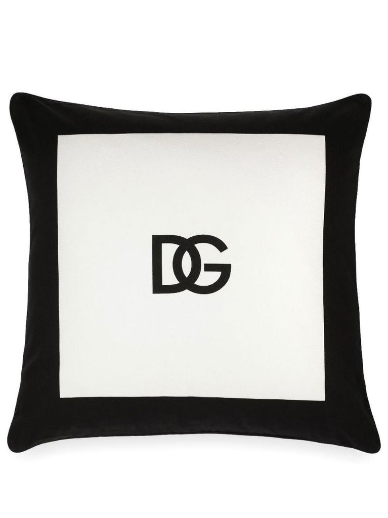 White Dg Logo Cushion