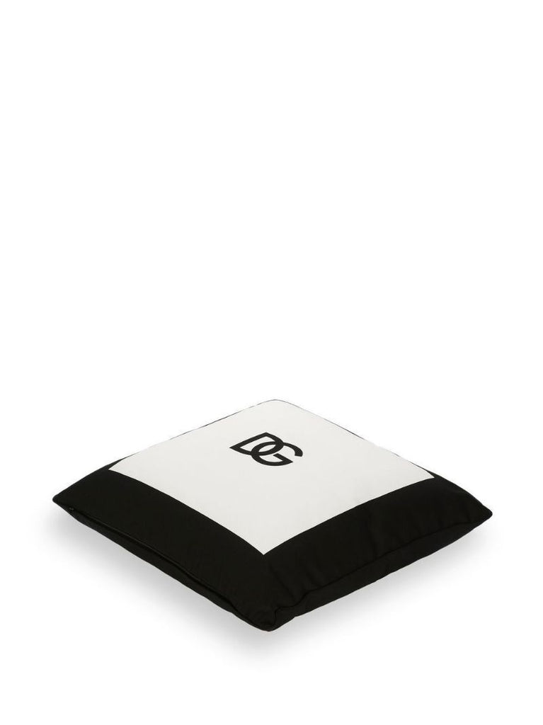 White Dg Logo Cushion