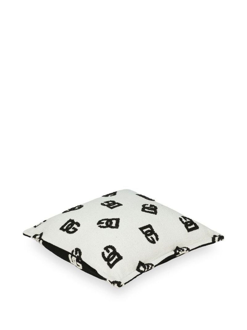 White and Black Double Face Dg Logo Cushion