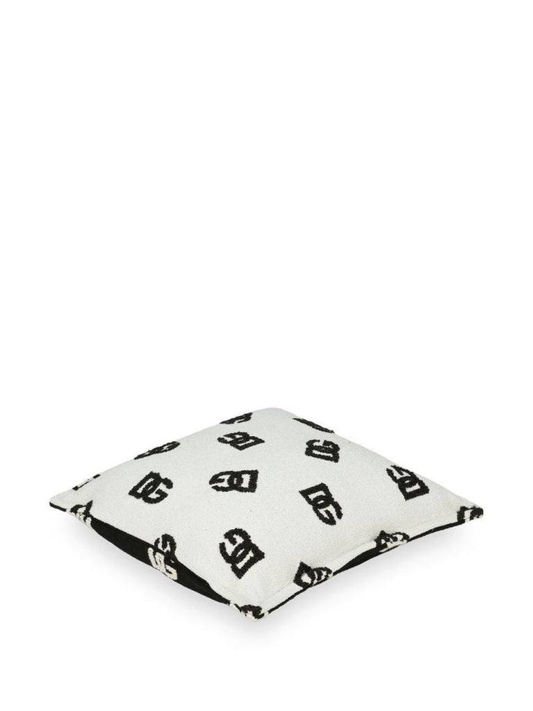 White and Black Double Face Dg Logo Cushion