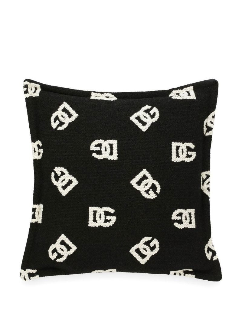 White and Black Double Face Dg Logo Cushion