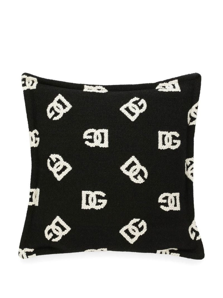 White and Black Double Face Dg Logo Cushion