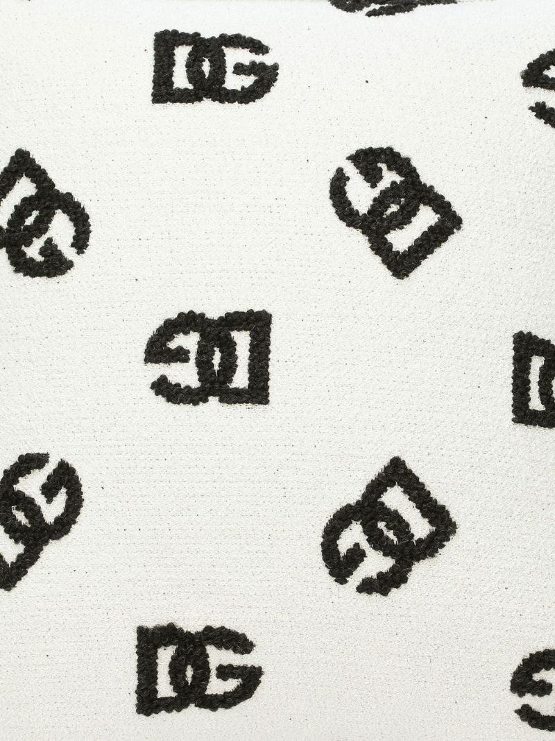 White and Black Double Face Dg Logo Cushion