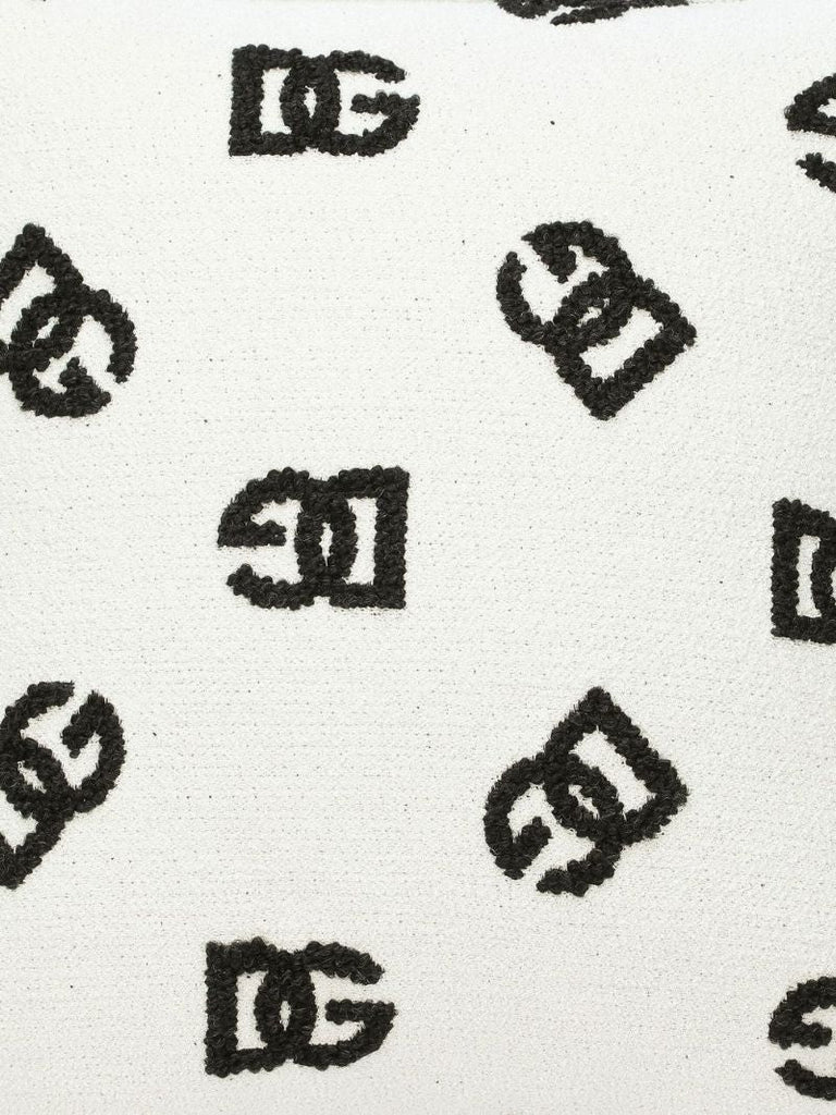 White and Black Double Face Dg Logo Cushion
