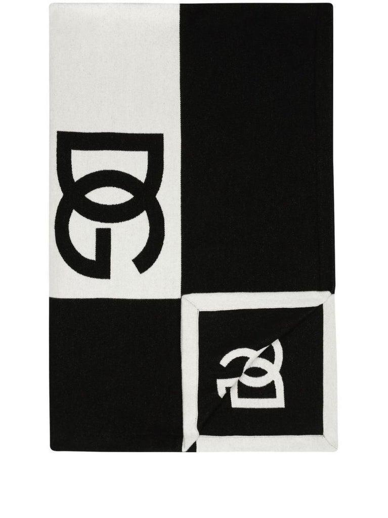 Black Dg Logo Cotton Blanket
