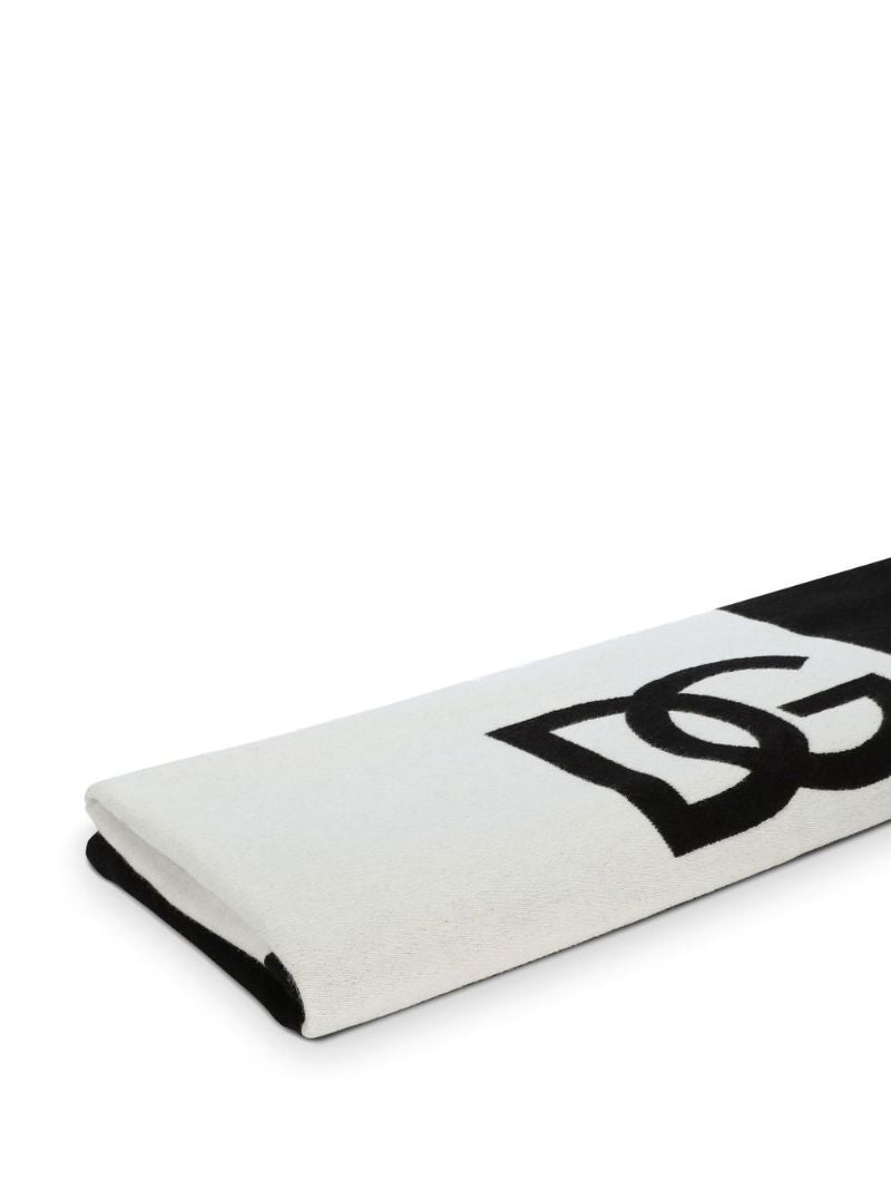 Black Dg Logo Cotton Blanket