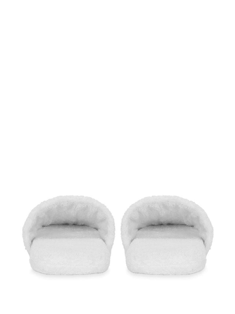 White Interlocking Dg Logo Slippers