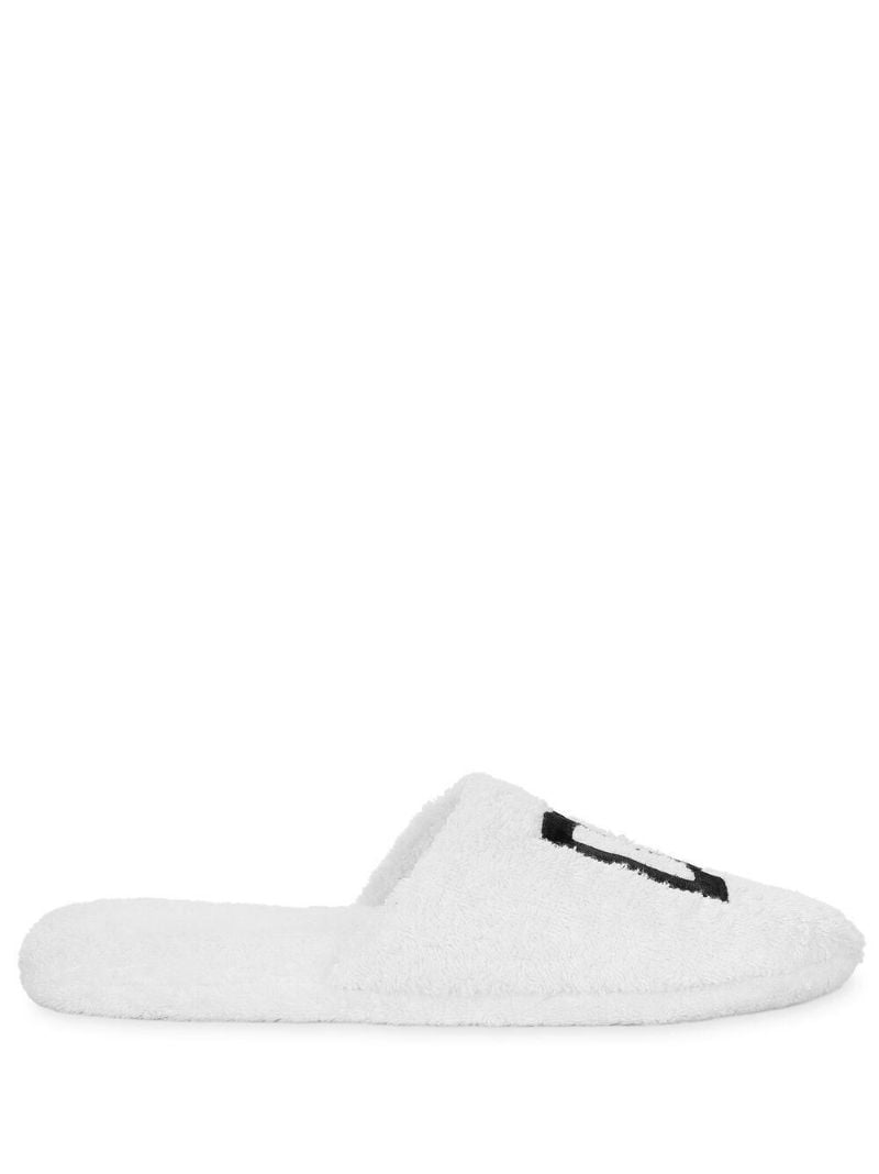 White Interlocking Dg Logo Slippers