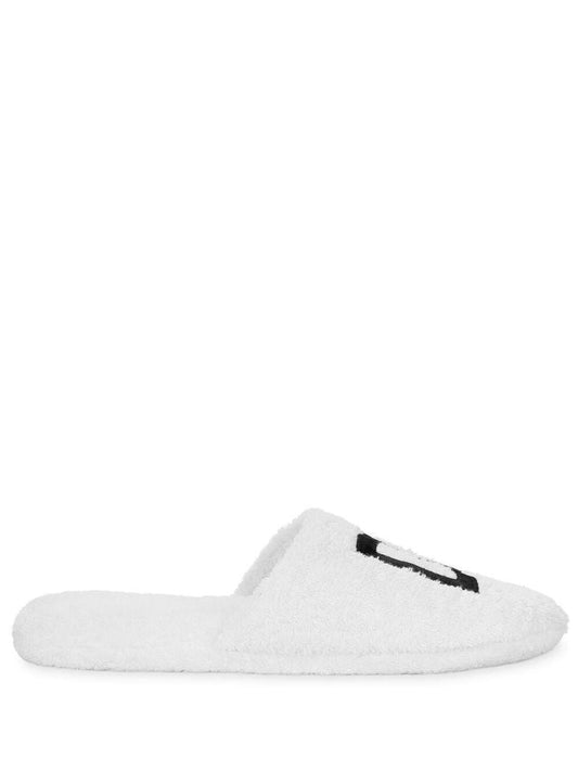 White Interlocking Dg Logo Slippers