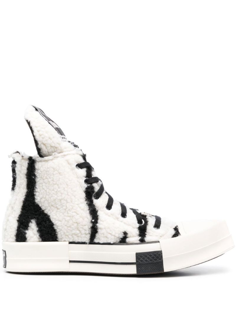 X Converse White Shearling High-top Sneakers
