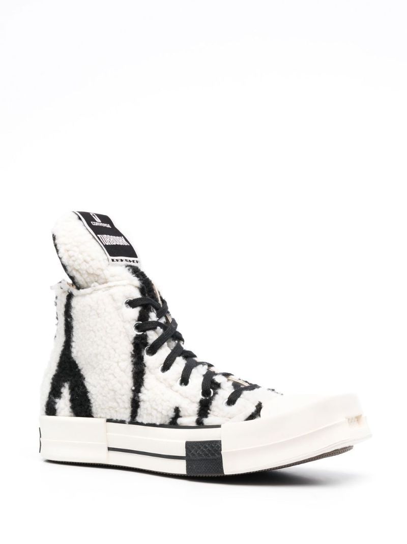 X Converse White Shearling High-top Sneakers