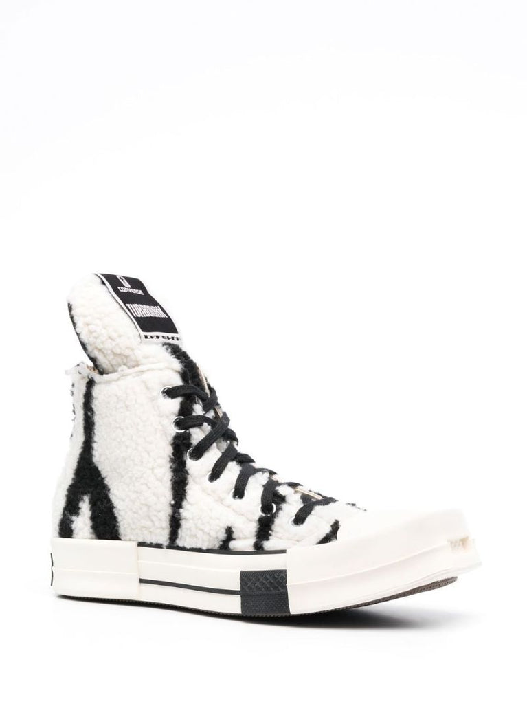 X Converse White Shearling High-top Sneakers