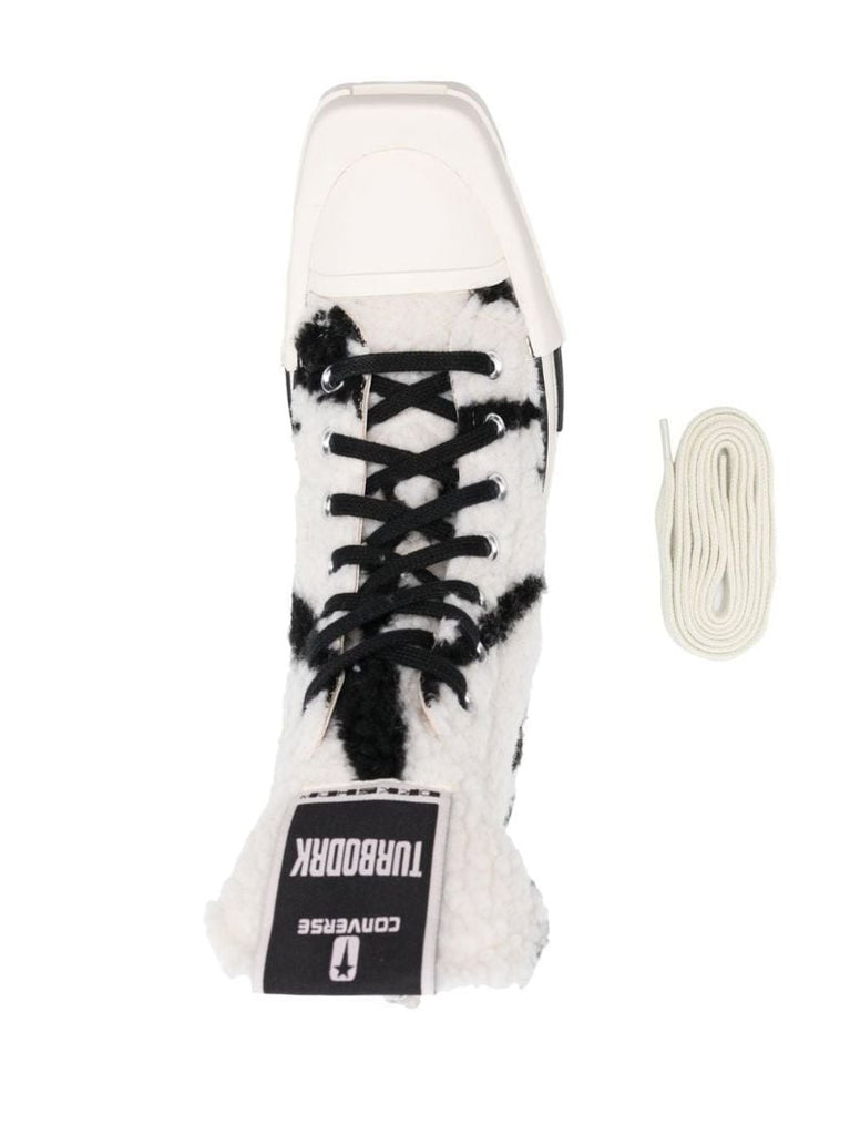 X Converse White Shearling High-top Sneakers