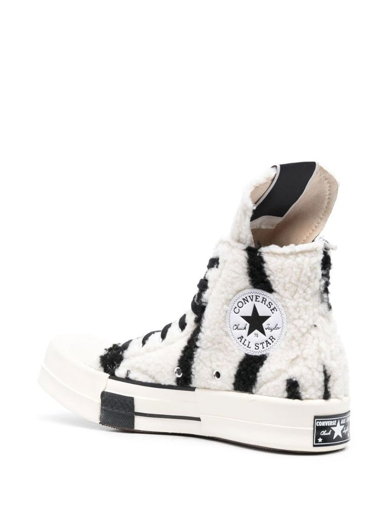 X Converse White Shearling High-top Sneakers