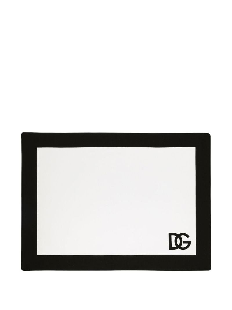 White Dg Logo Print Placemat