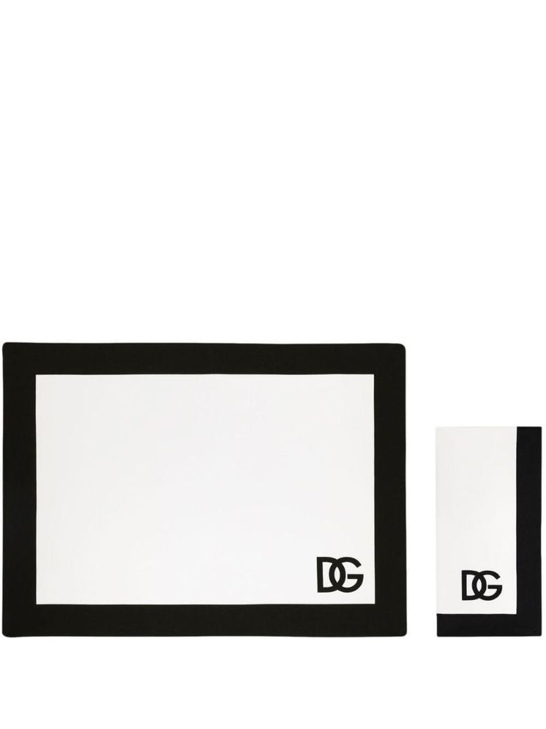 White Dg Logo Print Placemat