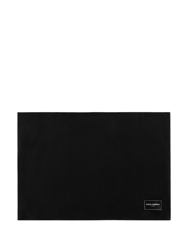White Dg Logo Print Placemat