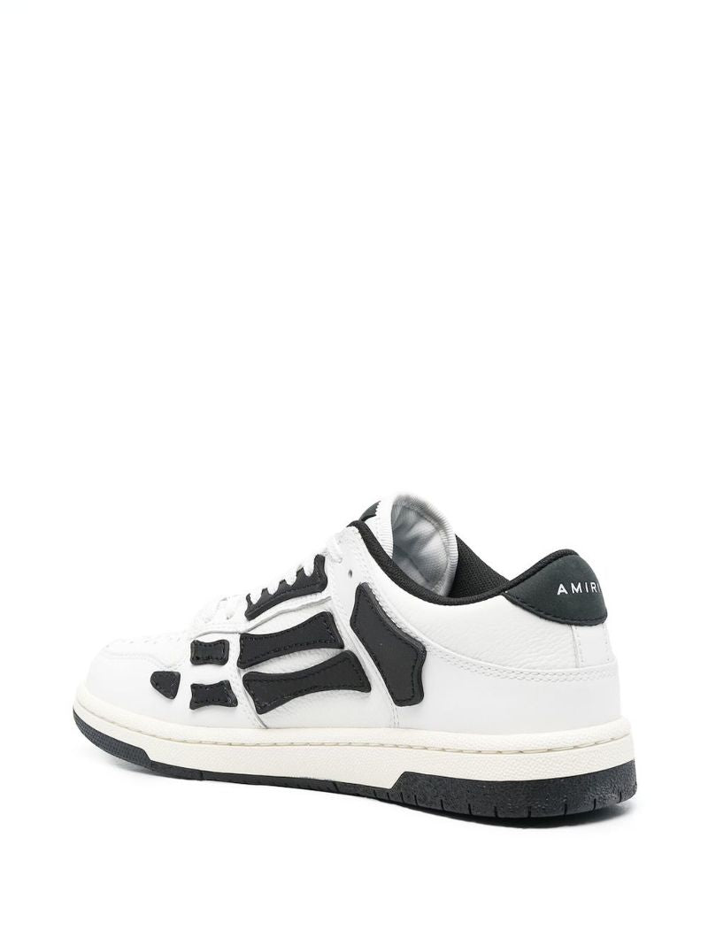 White and Black Panelled Skel Low-top Sneakers