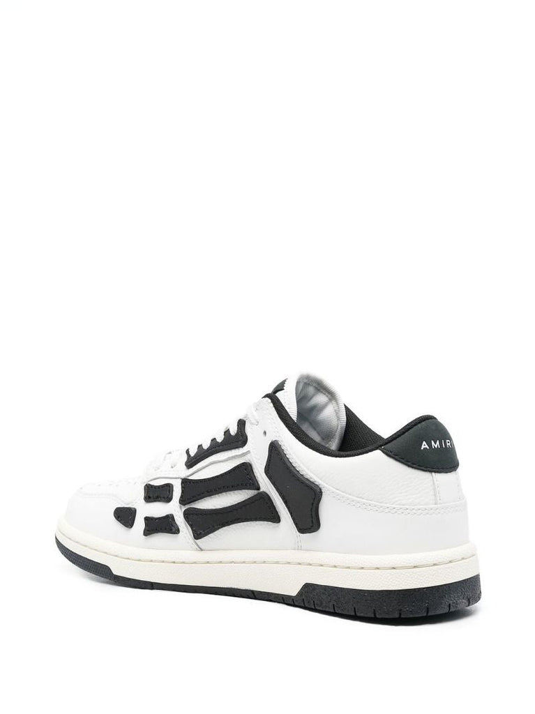 White and Black Panelled Skel Low-top Sneakers