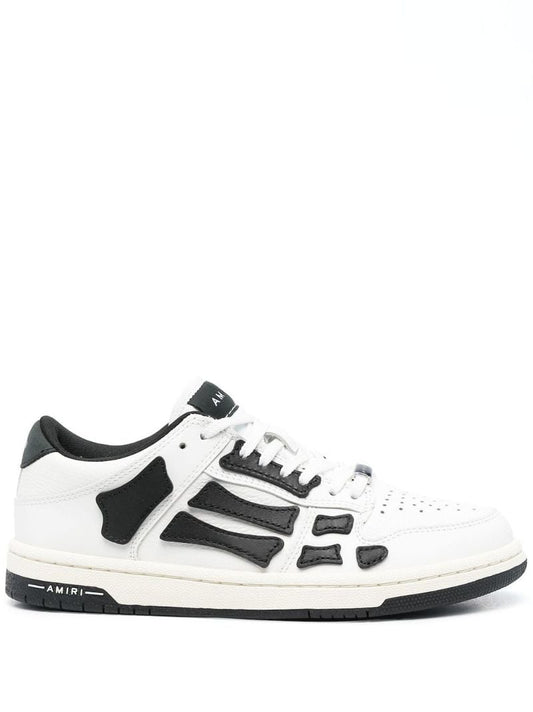 White and Black Panelled Skel Low-top Sneakers