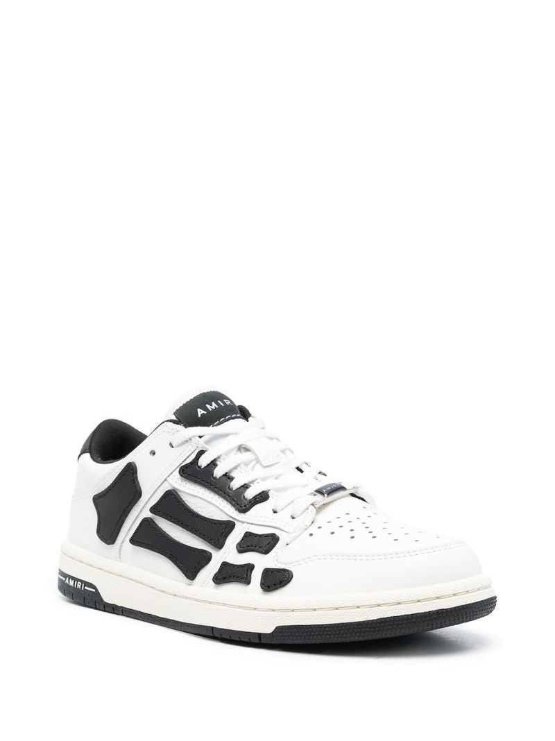 White and Black Panelled Skel Low-top Sneakers