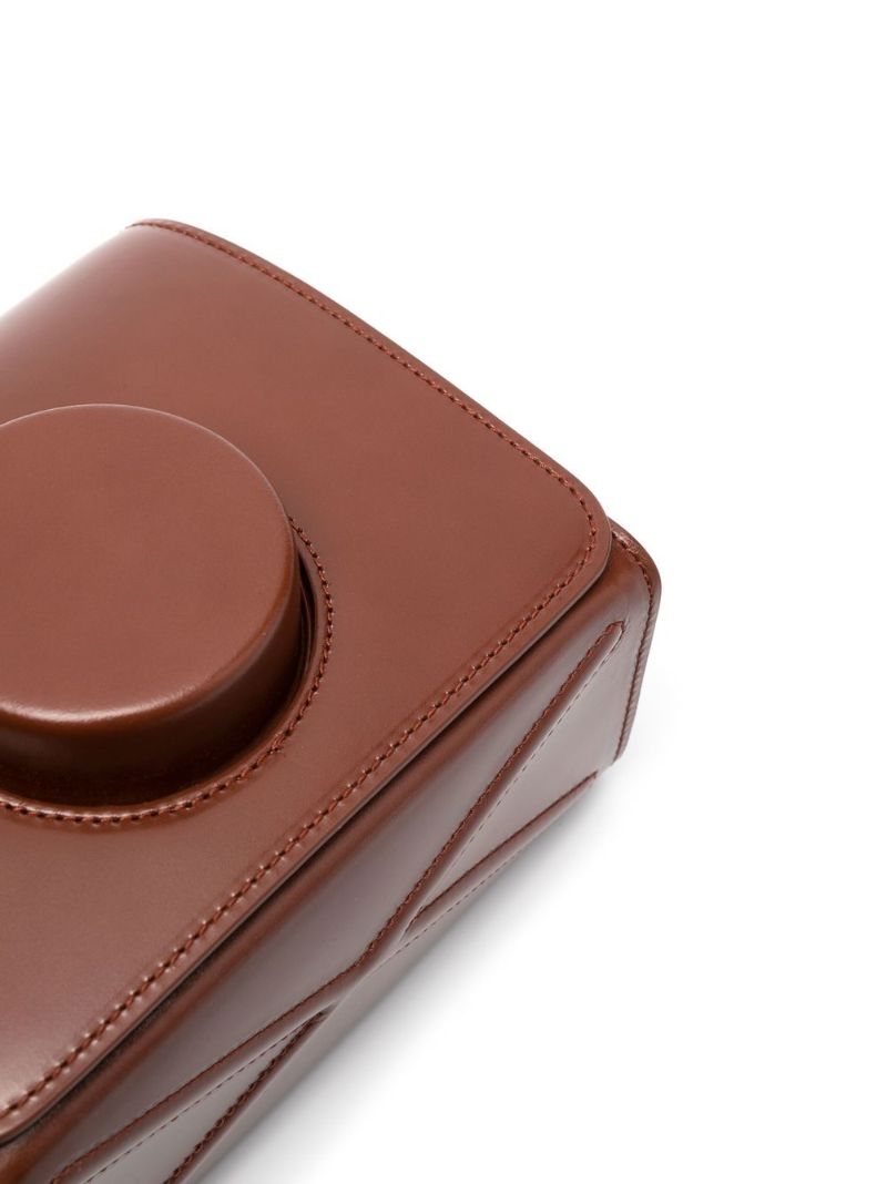 Brown Camera Leather Shoulder Bag