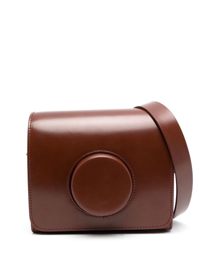 Brown Camera Leather Shoulder Bag