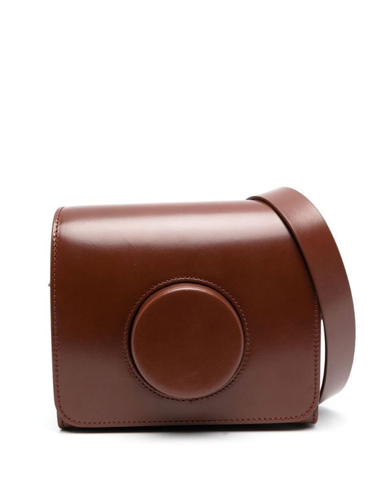 Brown Camera Leather Shoulder Bag